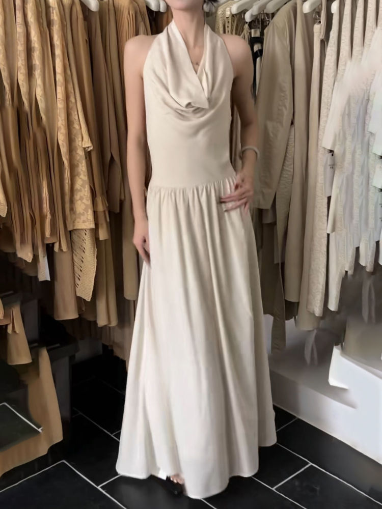 TWOTWINSTYLE Solid Off Shoulder Tunic Designer Halter Neck Dress