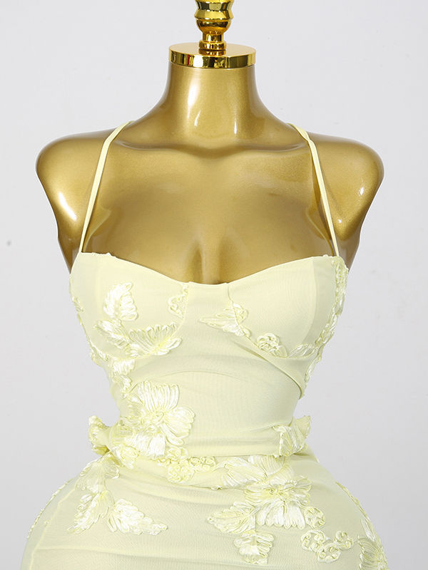 TWOTWINSTYLE Patchwork Applique Tunic Elegant Strapless Dress