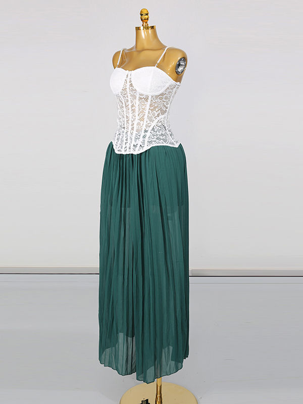 TWOTWINSTYLE Off Shoulder Tunic Vest Loose Pants Vintage Two Piece Set