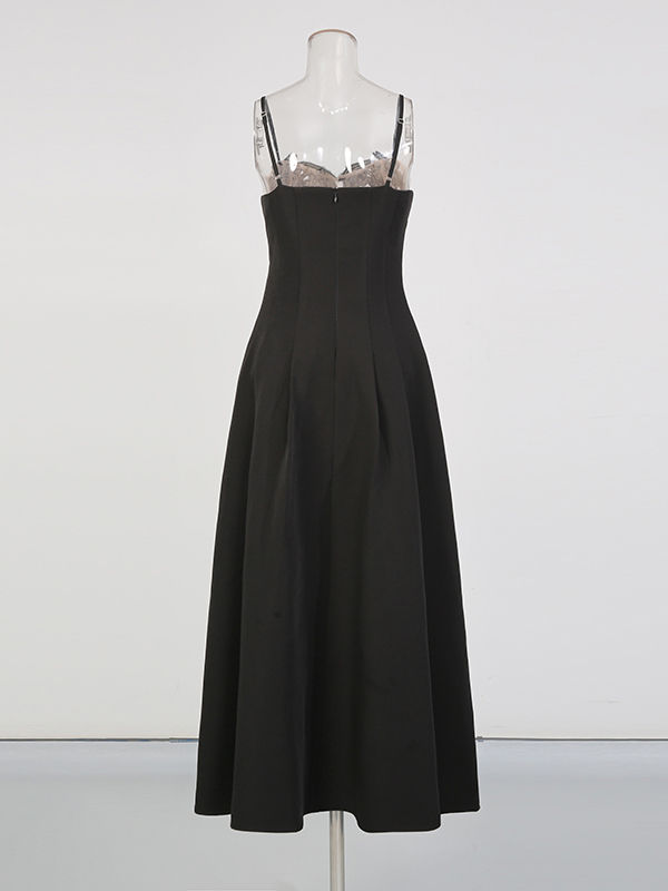 TWOTWINSTYLE Off Shoulder High Waist Vintage Midi Dress