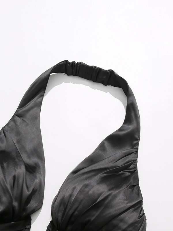 TWOTWINSTYLE Hit Color Backless Tunic Sexy Dress