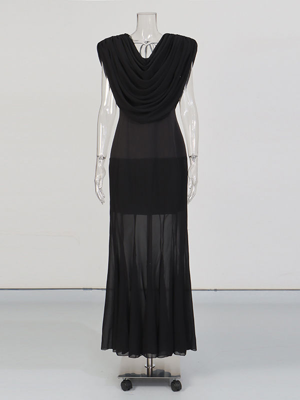 TWOTWINSTYLE Long Sleeve High Waist Temperament Dress