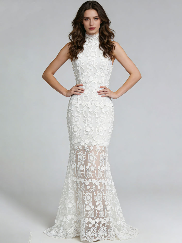 TWOTWINSTYLE Sleeveles Tunic Spliced Lace Designer Dress