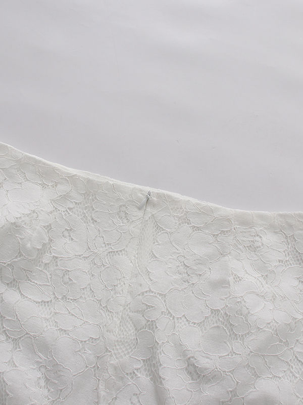 TWOTWINSTYLE V Neck Bell Sleeve Lace Top High Waist Designer Dress