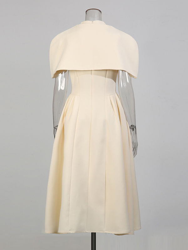 TWOTWINSTYLE V Neck High Waist Patchwork Shawl Fashion Dress