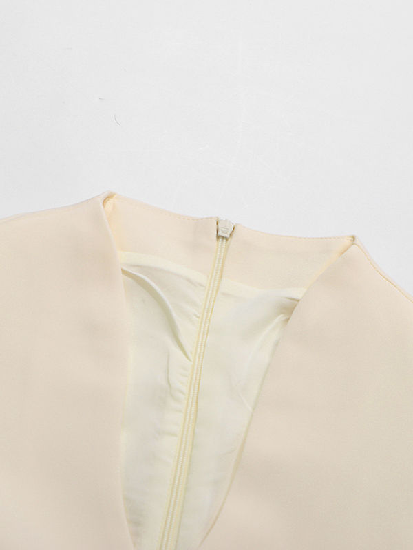 TWOTWINSTYLE V Neck High Waist Patchwork Shawl Fashion Dress