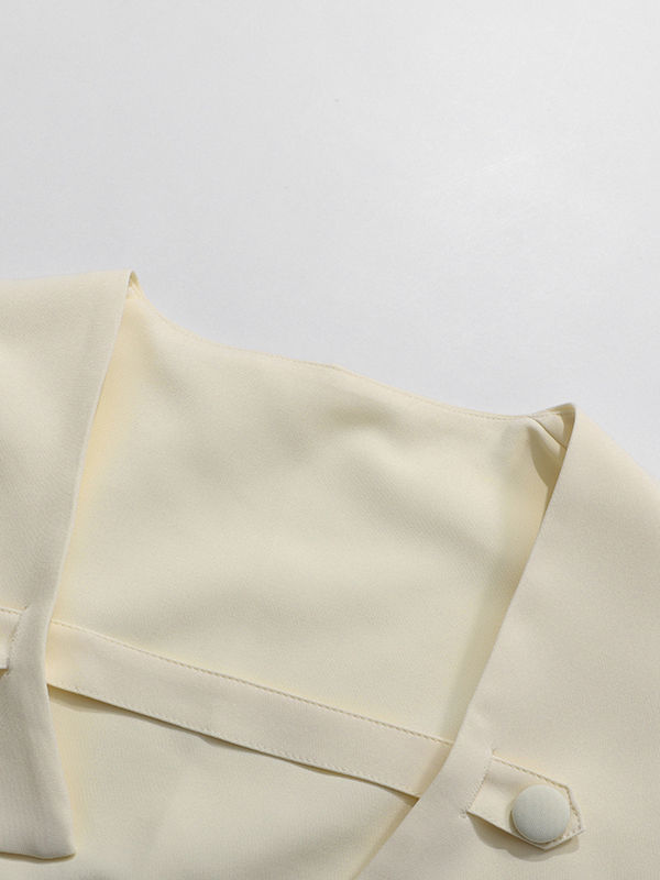 TWOTWINSTYLE V Neck High Waist Patchwork Shawl Fashion Dress