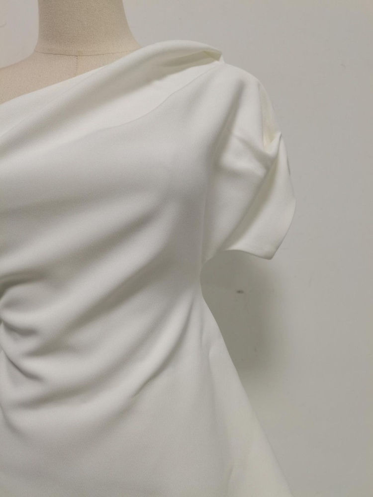 TWOTWINSTYLE Solid Off One Shoulder Tunic Designer Dress