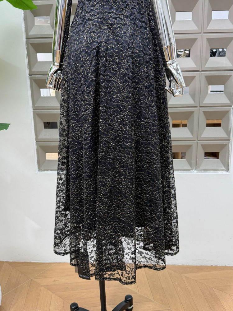 TWOTWINSTYLE Off Shoulder Spliced Mesh Tunic Designer Dress