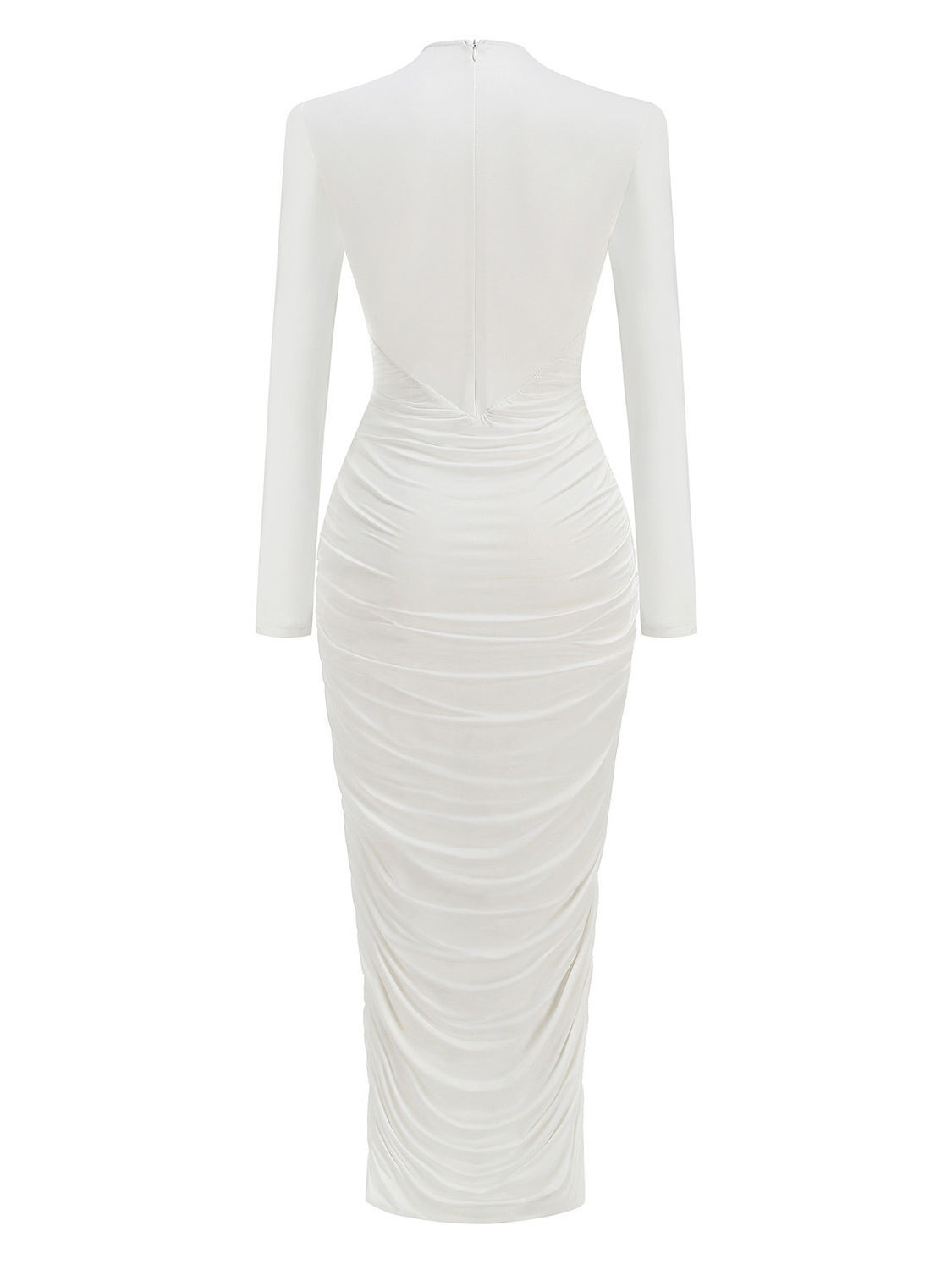 TWOTWINSTYLE Round Neck Ruched High Waist Irregular Hem Elegant Dress