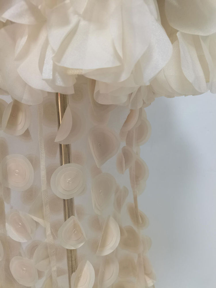 TWOTWINSTYLE Hit Color Off Shoulder Spliced Ruffles Fashion Dress