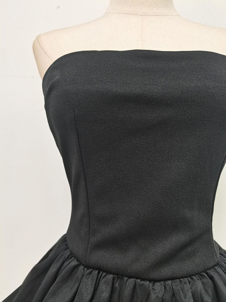 TWOTWINSTYLE Hit Color Off Shoulder Spliced Ruffles Fashion Dress