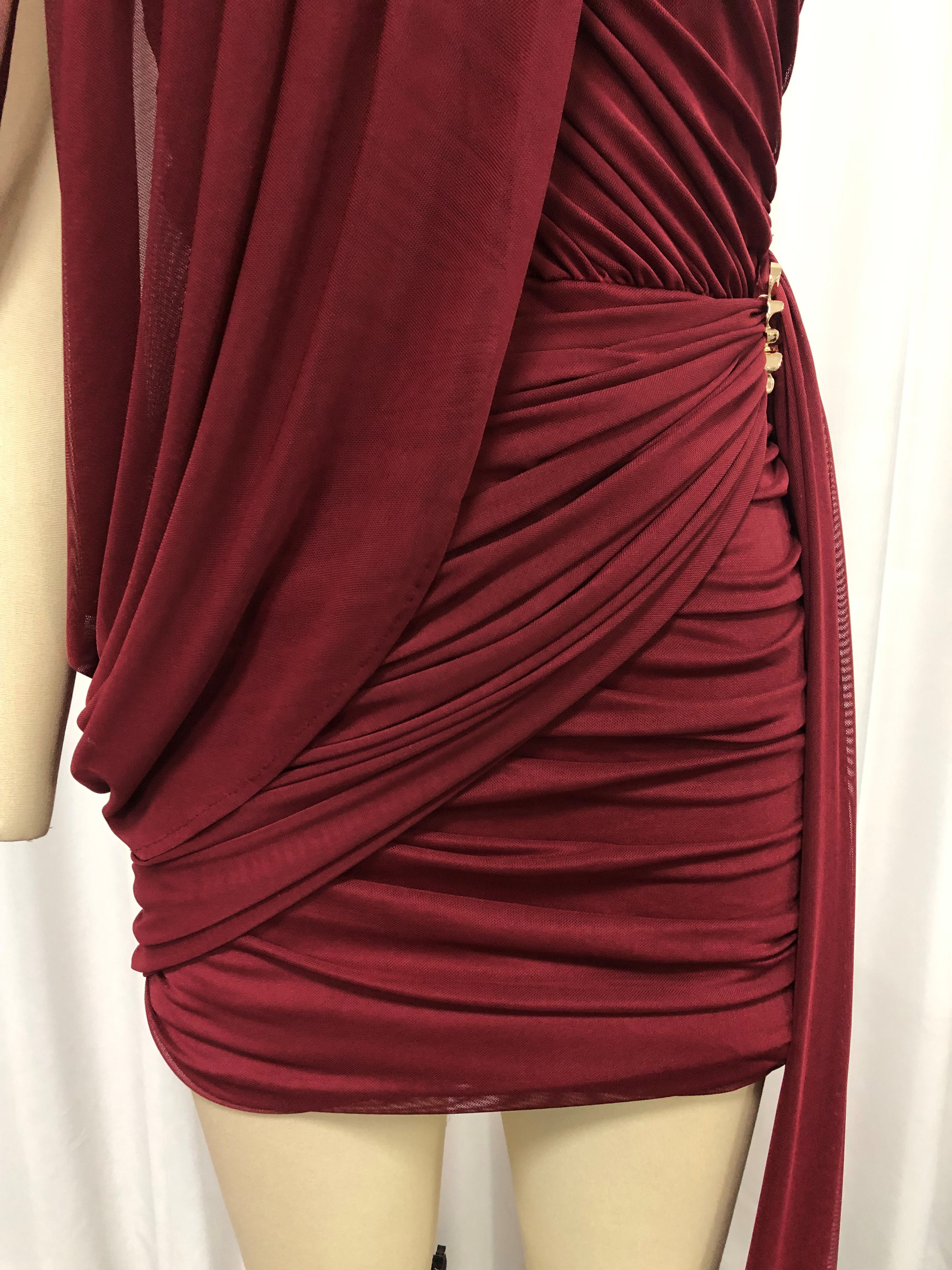 TWOTWINSTYLE Off One Shoulder Patchwork Lace Up Fashion Dress