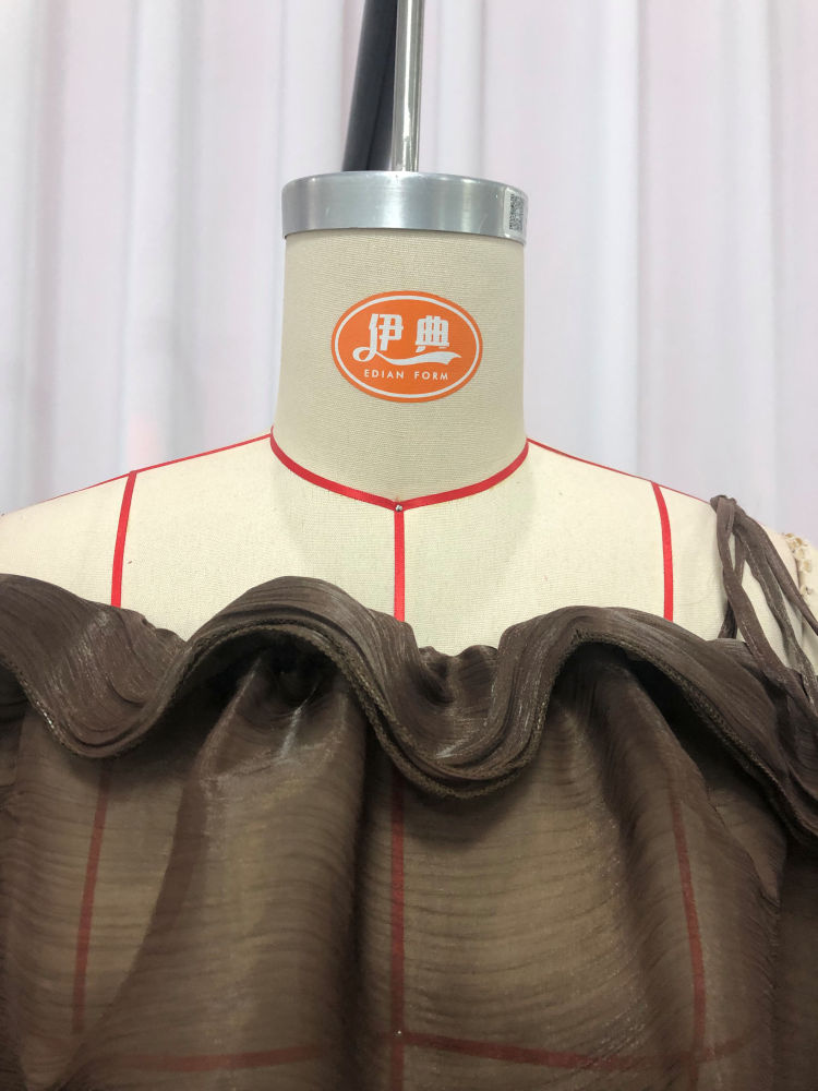 TWOTWINSTYLE Off Shoulder Long Sleeve Pleated Vintage Crop Top