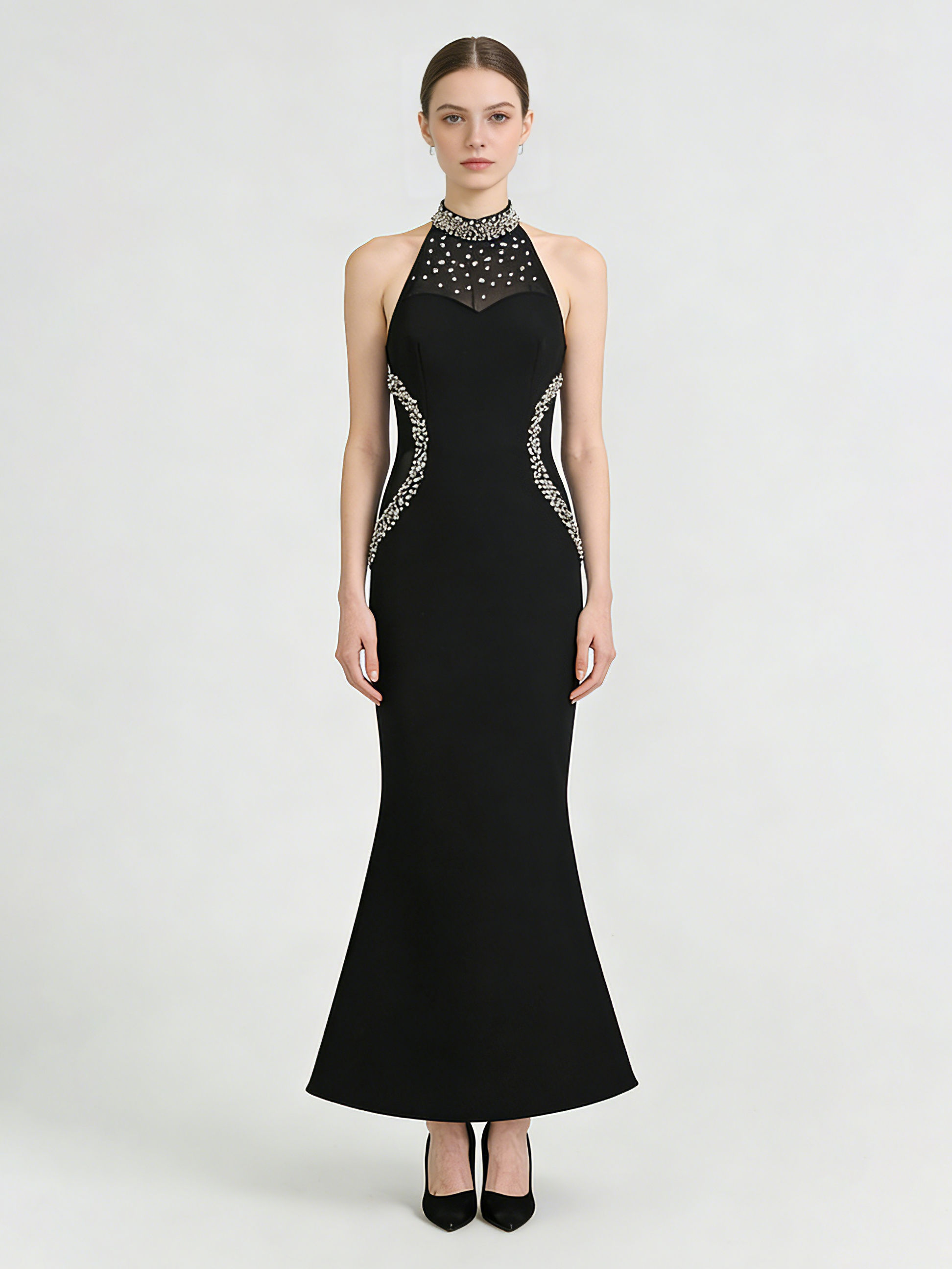 TWOTWINSTYLE Off Shoulder Patchwork Diamond Elegant Dress