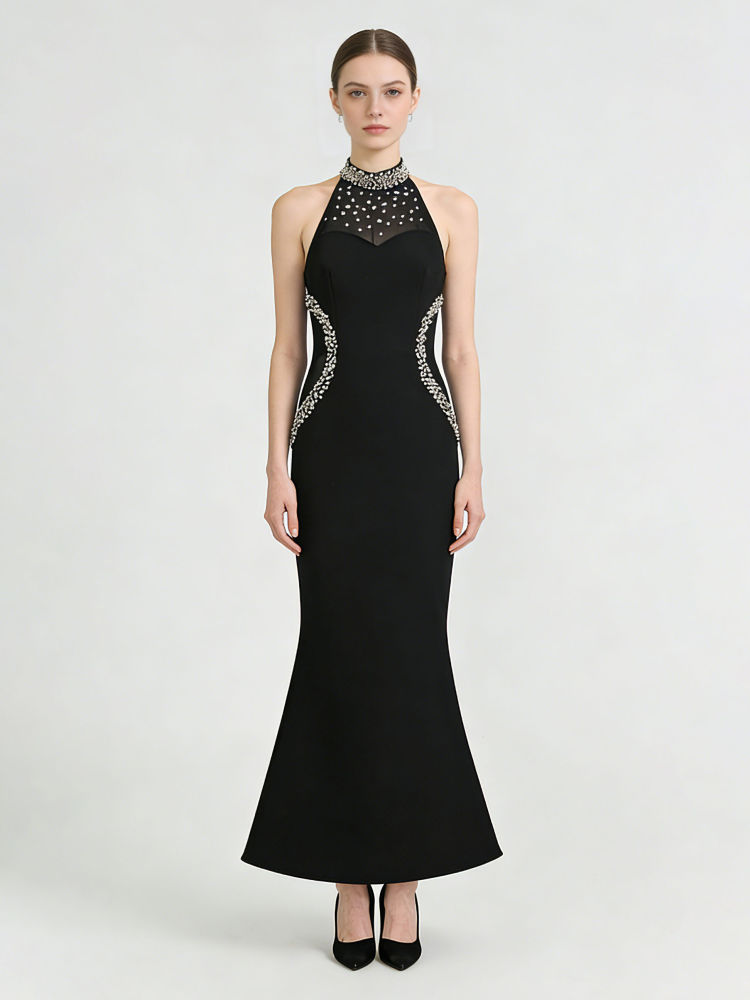 TWOTWINSTYLE Off Shoulder Patchwork Diamond Elegant Dress