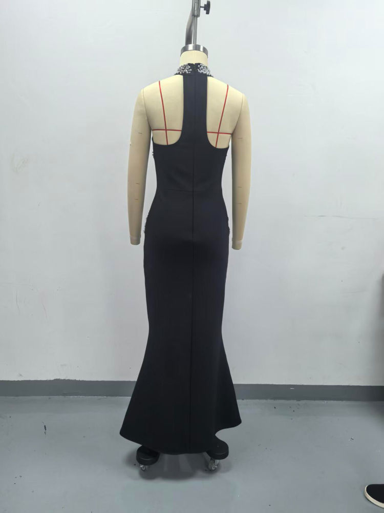 TWOTWINSTYLE Off Shoulder Patchwork Diamond Elegant Dress