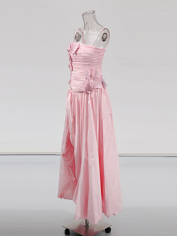 TWOTWINSTYLE Patchwork 3D Flower Tunic Side Split Elegant Dress