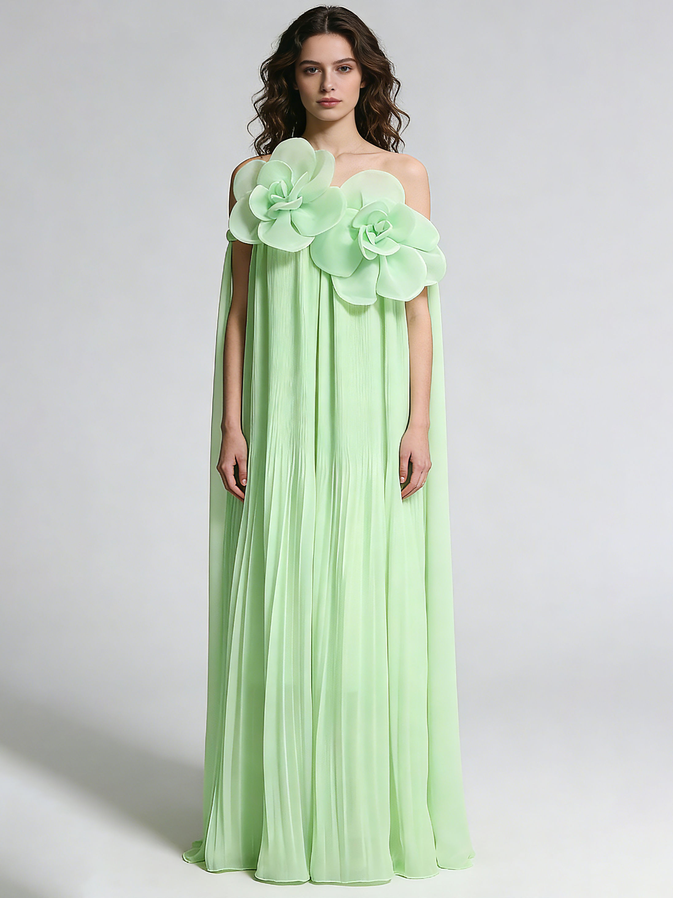 TWOTWINSTYLE Solid Sleeveles Spliced 3D Flower Elegant Dress