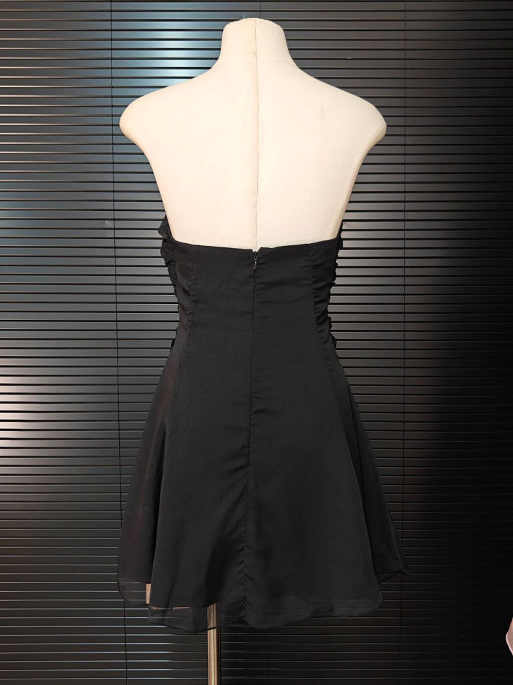 TWOTWINSTYLE Backless Pleated Hollow Out Fashion Dress