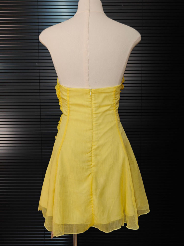 TWOTWINSTYLE Backless Pleated Hollow Out Fashion Dress
