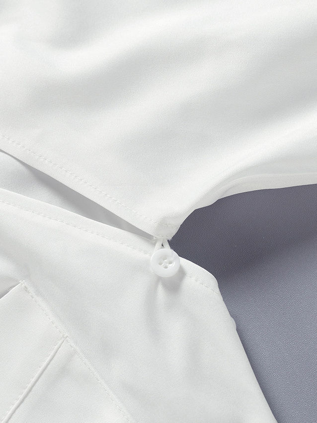 TWOTWINSTYLE Lapel Long Sleeve Hollow Out Tunic Designer Shirt