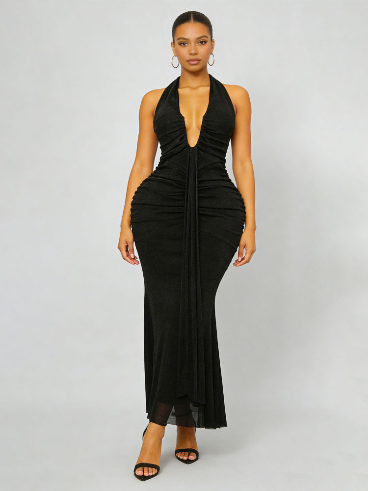 TWOTWINSTYLE Off Shoulder High Waist Patchwork Lace Up Vintage Dress