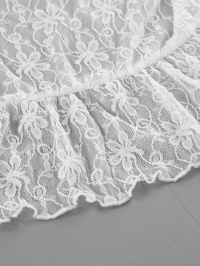 TWOTWINSTYLE Stand Collar Patchwork Ruffles Lace Designer Shirt