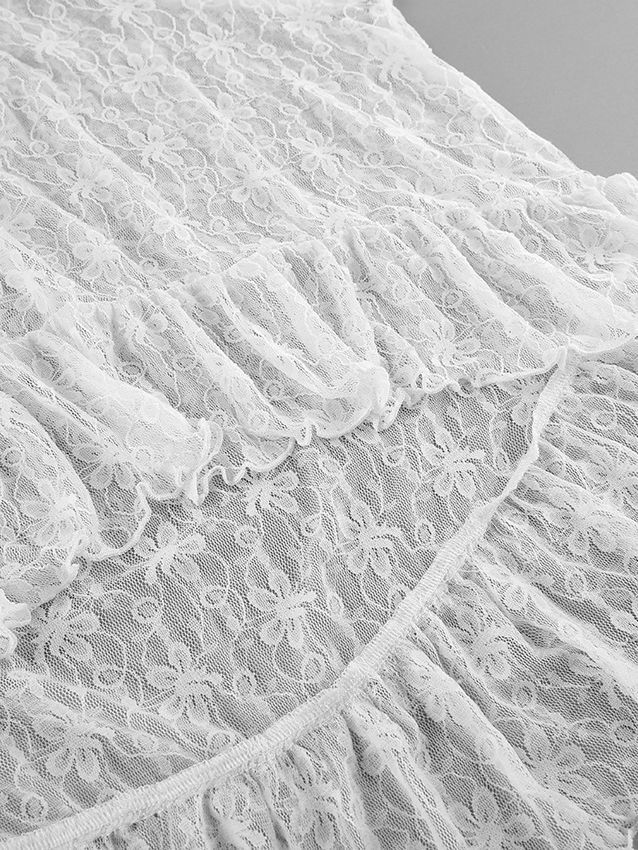 TWOTWINSTYLE Stand Collar Patchwork Ruffles Lace Designer Shirt