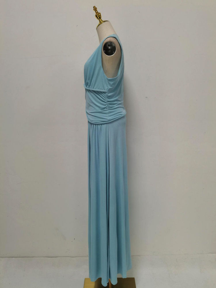 TWOTWINSTYLE Round Neck Sleeveles Hollow Out Designer Dress