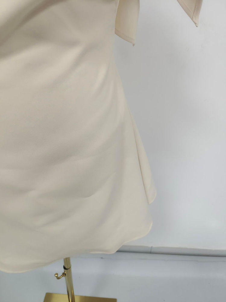 TWOTWINSTYLE Off Shoulder Spliced Bowknot Tunic Elegant Dress