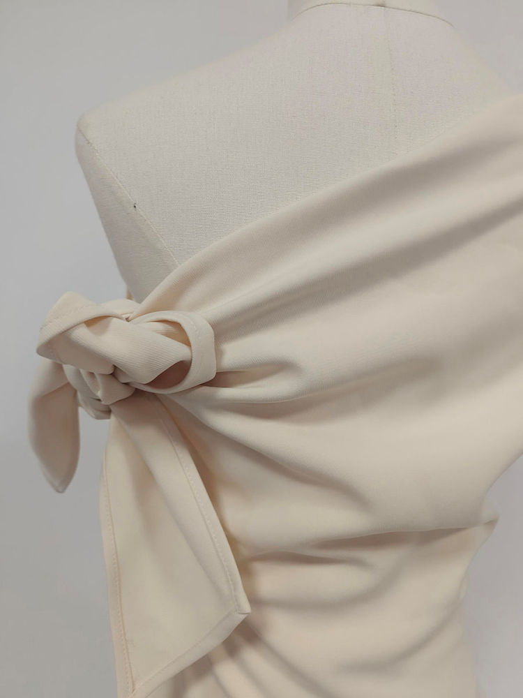 TWOTWINSTYLE Off Shoulder Spliced Bowknot Tunic Elegant Dress