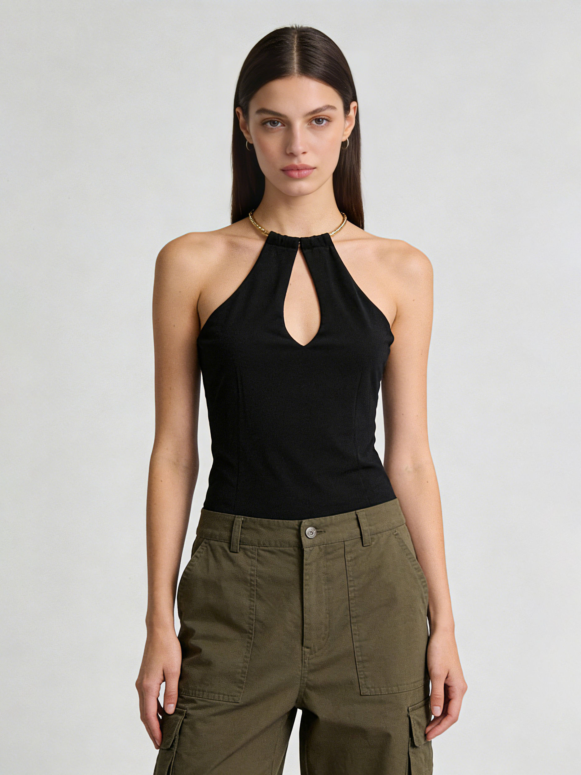 TWOTWINSTYLE Off Shoulder Hollow Out Tunic Designer Vest