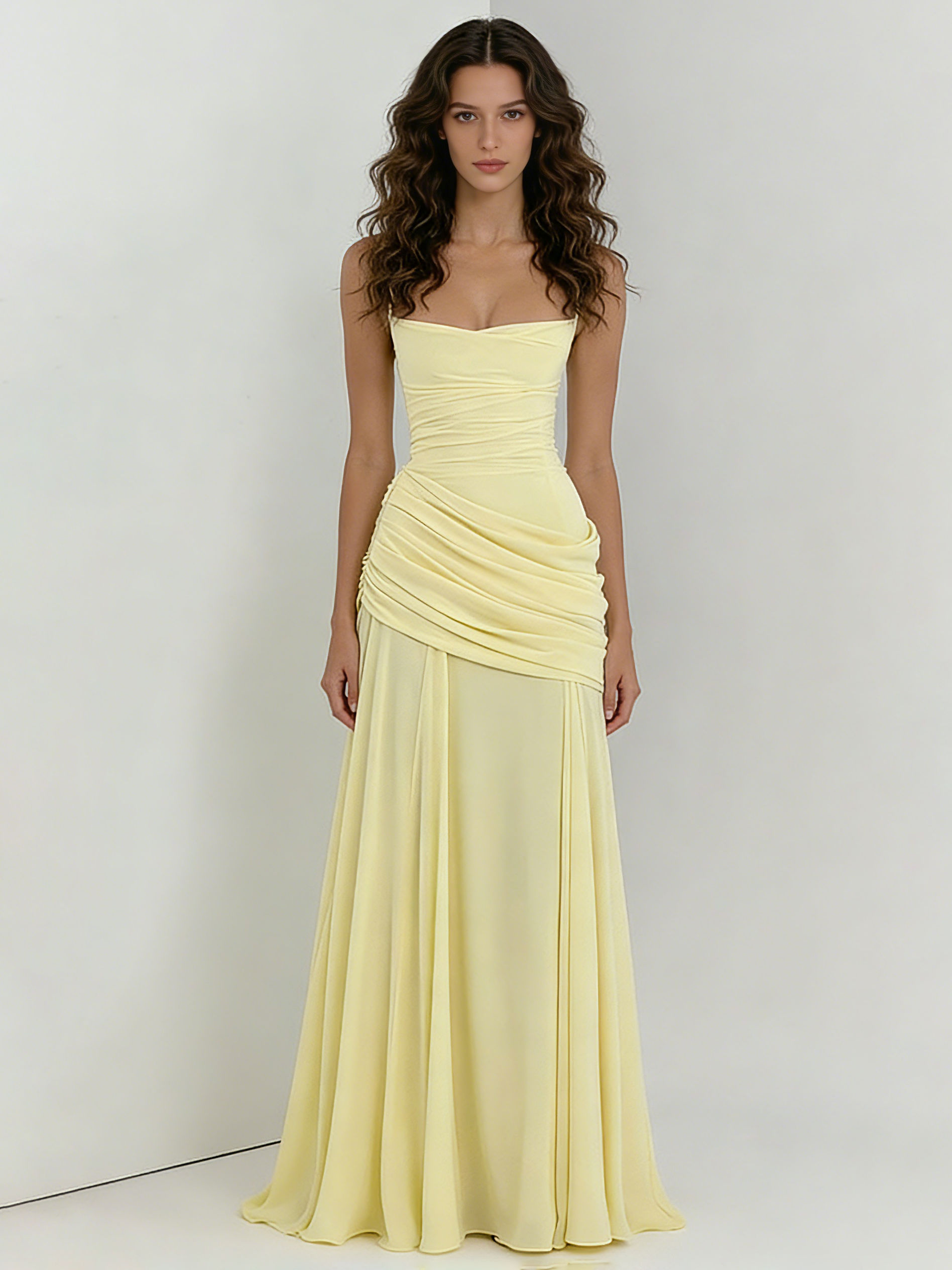 TWOTWINSTYLE Off Shoulder Tunic Pleated Maxi Dress