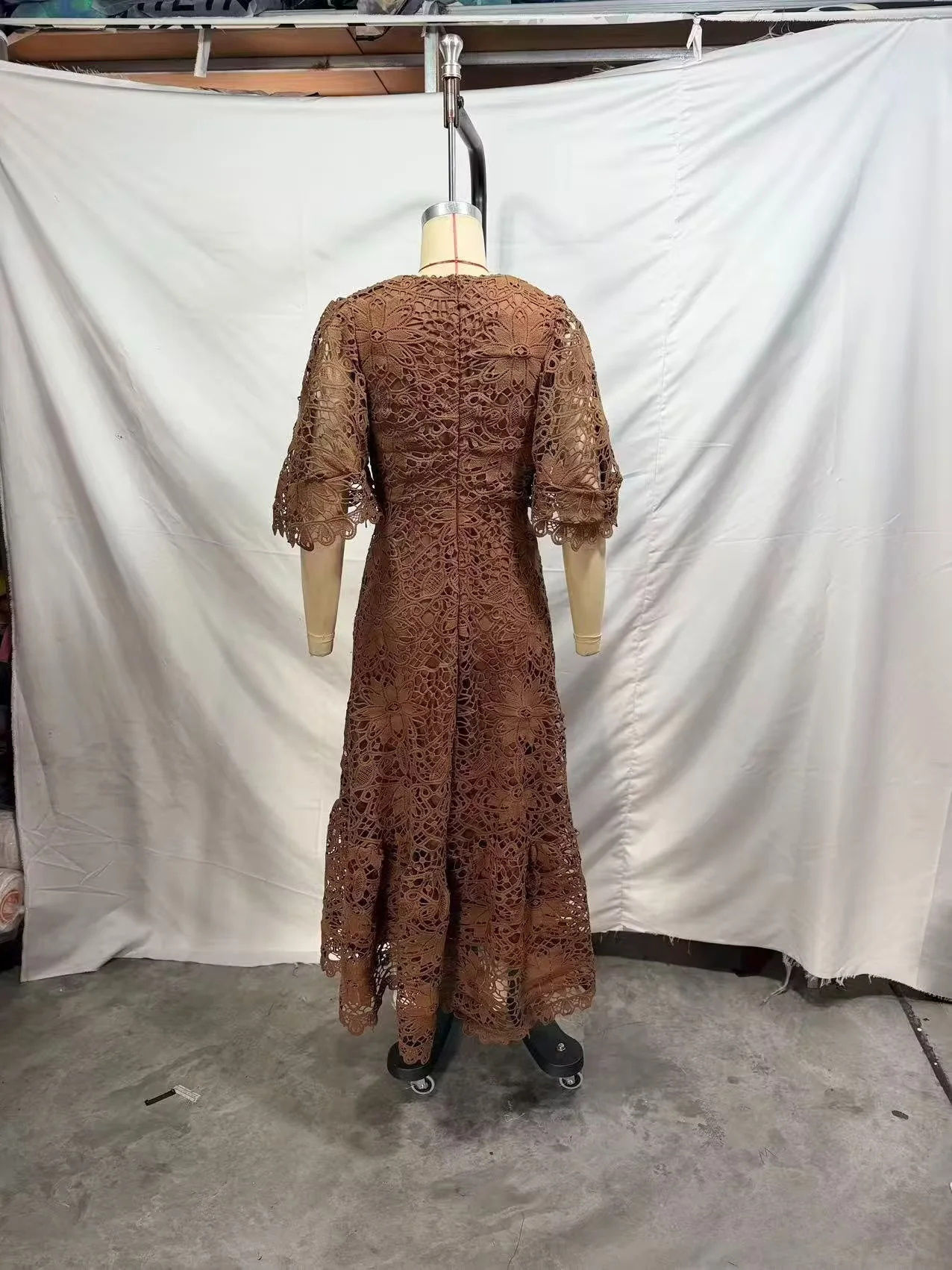 TWOTWINSTYLE V Neck Tunic Patchwork Lace Vintage Dress