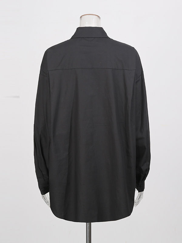 TWOTWINSTYLE Lapel Spliced Metal Jewelry Long Sleeve Casual Shirt