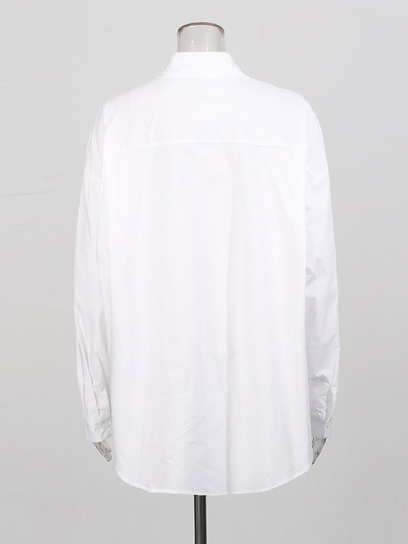 TWOTWINSTYLE Lapel Spliced Metal Jewelry Long Sleeve Casual Shirt