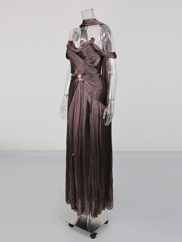 TWOTWINSTYLE Off Shoulder Spliced Decoration Knot Fashion Dress
