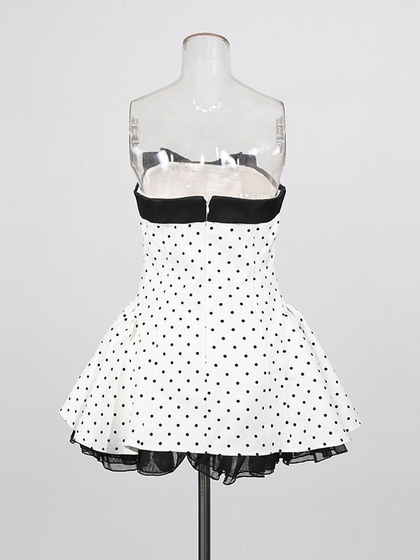 TWOTWINSTYLE Hit Color Patchwork Bowknot Elegant Mini Dress