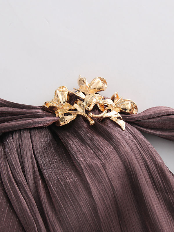 TWOTWINSTYLE Off Shoulder Spliced Decoration Knot Fashion Dress