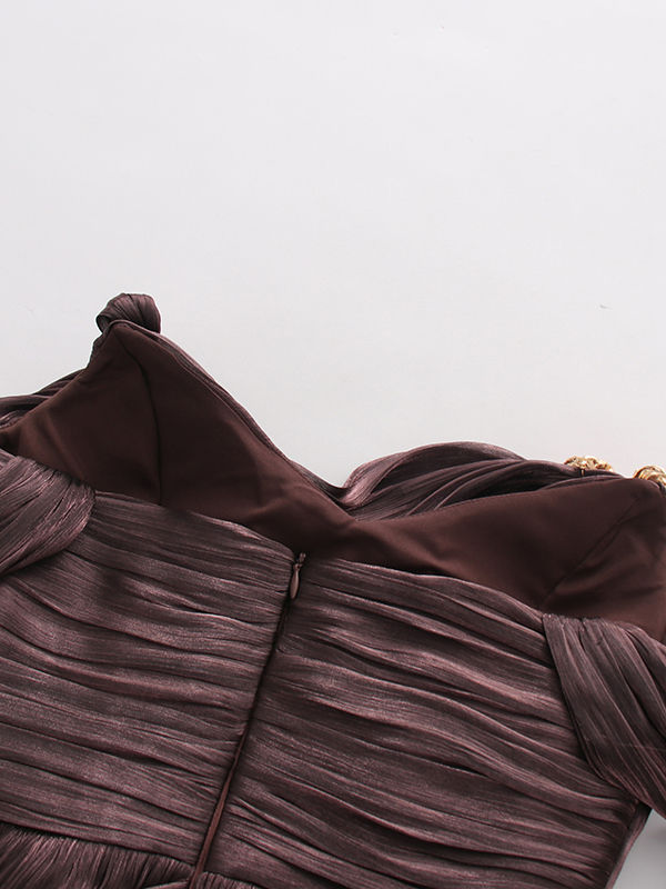 TWOTWINSTYLE Off Shoulder Spliced Decoration Knot Fashion Dress