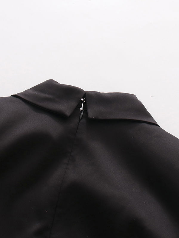 TWOTWINSTYLE Long Sleeve Deep V Neck Hollow Out Chic Dress