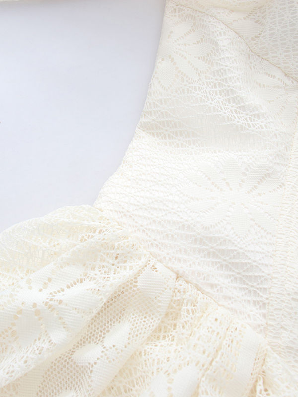 TWOTWINSTYLE Off Shoulder Tunic Patchwork Lace Fashion Dress