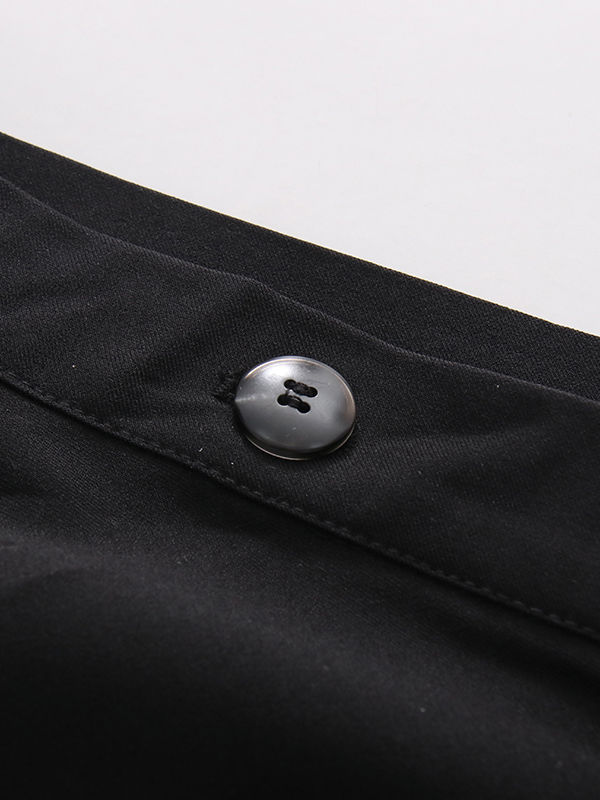 TWOTWINSTYLE High Waist Pleated Patchwork Button Vintage Skirt
