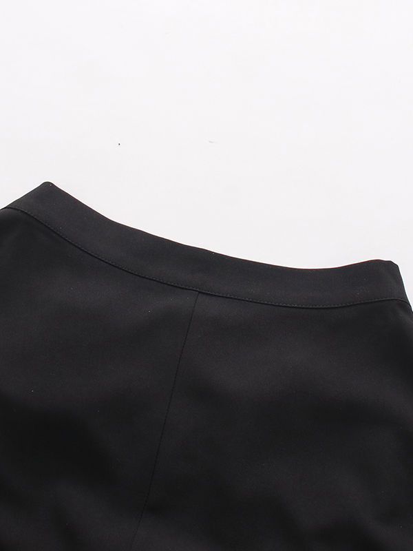 TWOTWINSTYLE High Waist Pleated Patchwork Button Vintage Skirt