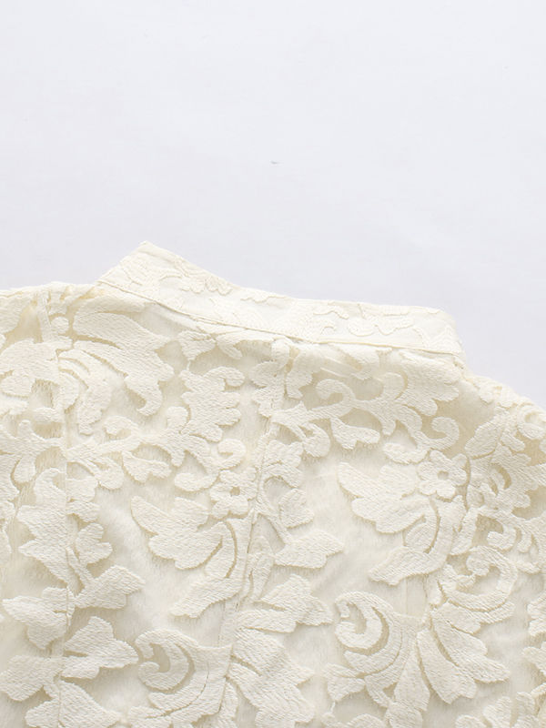 TWOTWINSTYLE Round Neck Spliced Pearl Top Patchwork Pattern Skirt Two Piece Set