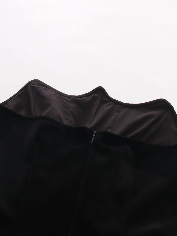 TWOTWINSTYLE Solid Off Shoulder Spliced Decoration Tunic Fashion Dress