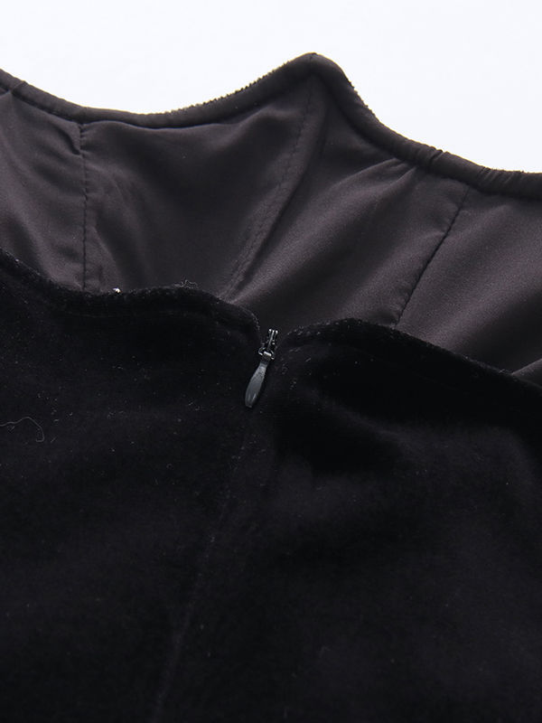TWOTWINSTYLE Solid Off Shoulder Spliced Decoration Tunic Fashion Dress