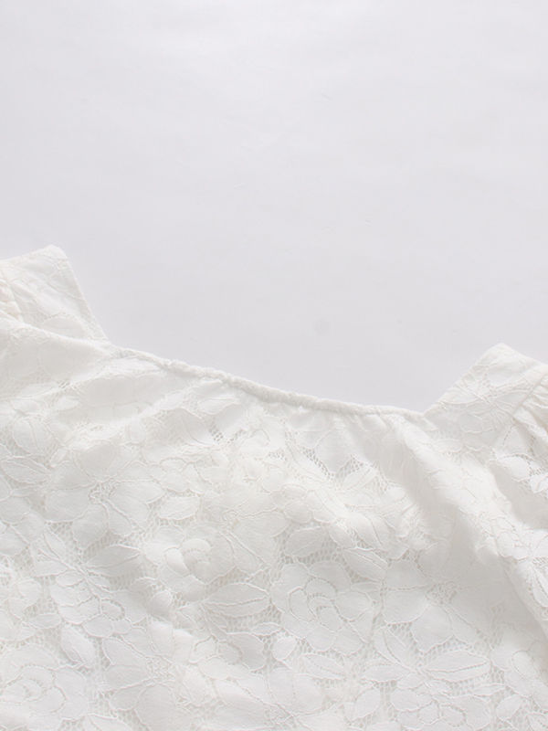 TWOTWINSTYLE Square Neckline Puff Sleeve High Waist Elegant Dress