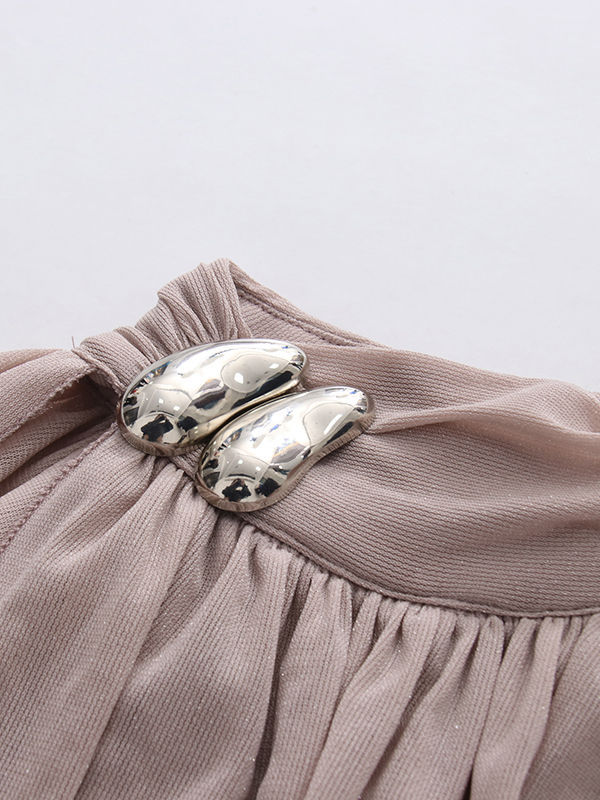 TWOTWINSTYLE Stand Collar Cross Hanging Folds Chic Shirt